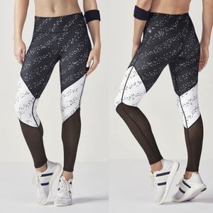 Fabletics Mid-Rise Mesh Powerhold Leggings Black Helix